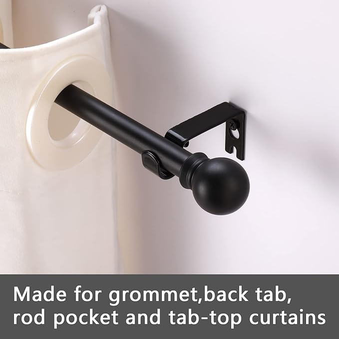 GXOACKJ Curtain Rods for windows 28-78 inch, 5/8 inch Decorative Matte Black - Image 3