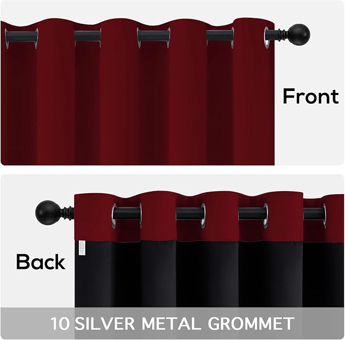 Yakamok 100% Blackout Curtains for Bedroom 2 Panels - Image 6
