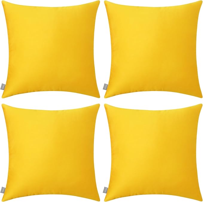 Thmyo 4-Pack 100% Cotton Comfortable Solid Decorative Throw Pillow Cases Square by Thmyo