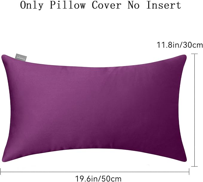 Thmyo 4-Pack 100% Cotton Lumbar Comfortable Solid Decorative Throw Pillow Case - Image 2