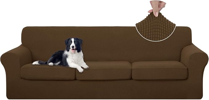 U-NICE HOME 4 Pieces Oversized Stretch Couch Cover Sofa Cover Washable Slipcover by U-NICEHOME