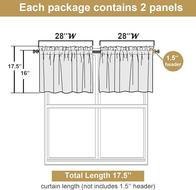 Lecloud Leia White Sheer Valances - Image 3