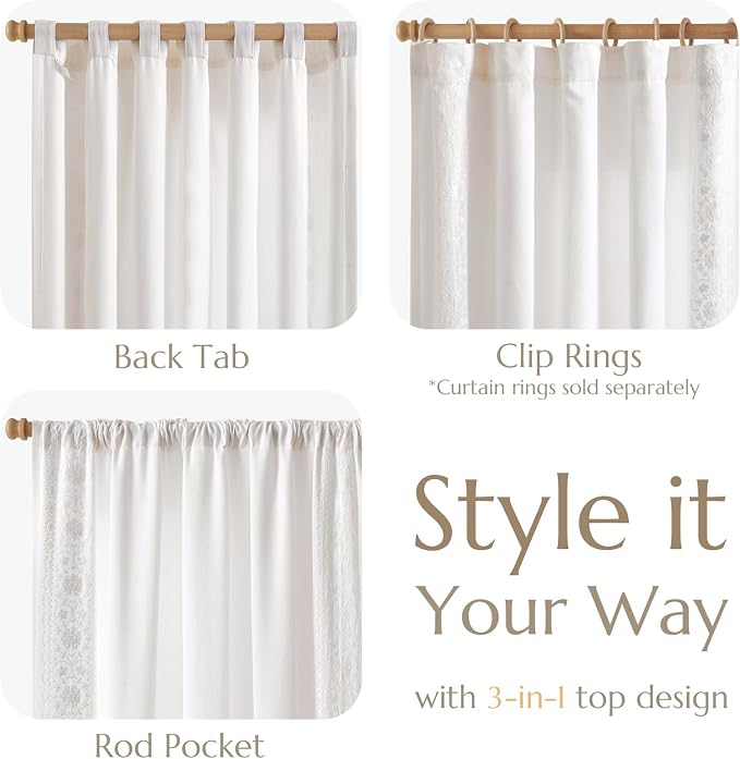 jinchan Weslie White Linen Curtains - Image 6