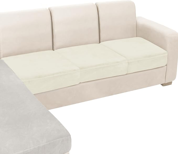 NAISI Couch Cushion Covers 3 Pieces Velvet Stretch Sofa Seat Covers or Backrest by NAISI