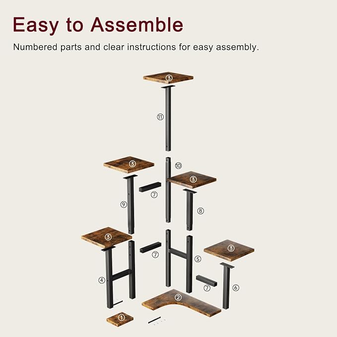 Yzosvki Corner Plant Stand Indoor, 6 Tiered Corner Plant Shelf Flower Stand - Image 9
