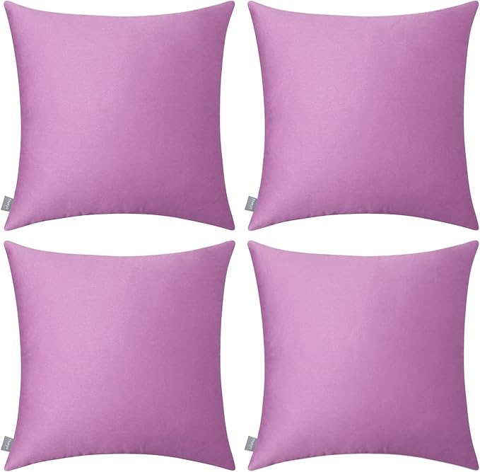 Thmyo 4-Pack 100% Cotton Comfortable Solid Decorative Throw Pillow Case by Thmyo