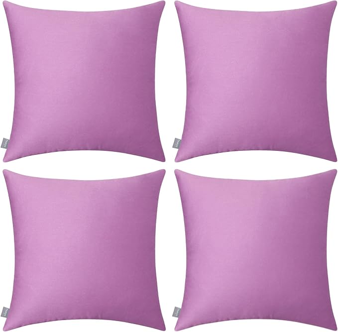 Thmyo 4-Pack 100% Cotton Comfortable Solid Decorative Throw Pillow Case Square by Thmyo