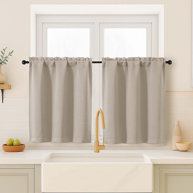 OVZME Blackout Curtains for Small Window Treatment, Light Blocking Short by OVZME