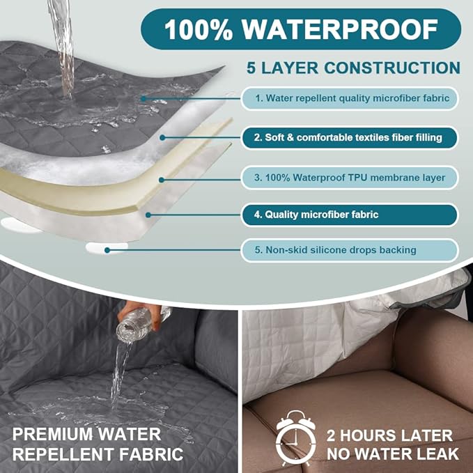 Turquoize 100% Waterproof Sofa Covers Couch Cover Sofa Cover - Image 3