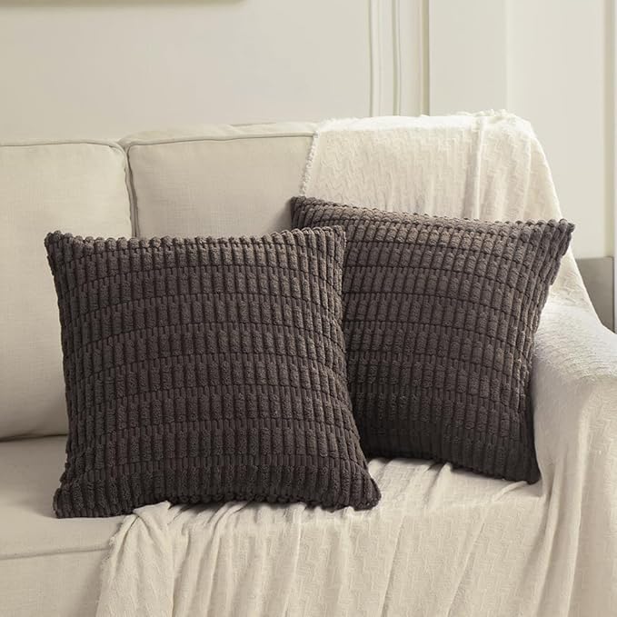 Fancy Homi 4 Packs Boho Dark Brown Decorative Throw Pillow Covers 26x26 Inch - Image 6