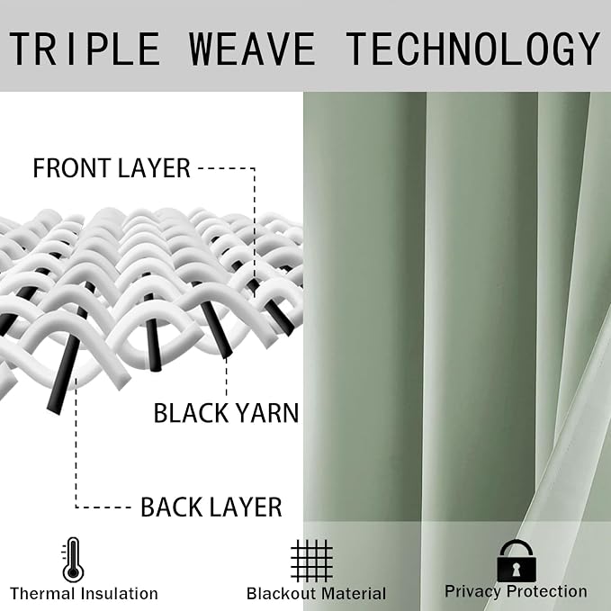 JIUZHEN Blackout Curtains for Bedroom - Image 5