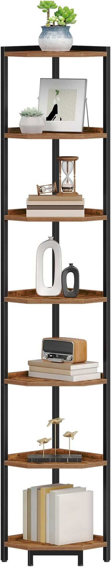 Hzuaneri Corner Shelf Stand, Corner Bookshelf, Storage Standing Shelf Unit - Image 8