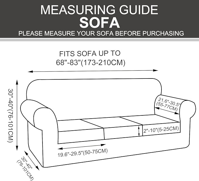 U-NICE HOME 4 Pieces Stretch Couch Cover Sofa Cover Washable Sofa Slipcover - Image 7