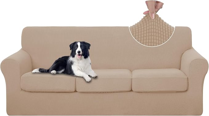 U-NICE HOME 4 Pieces Stretch Couch Cover Sofa Cover Washable Sofa Slipcover by U-NICEHOME