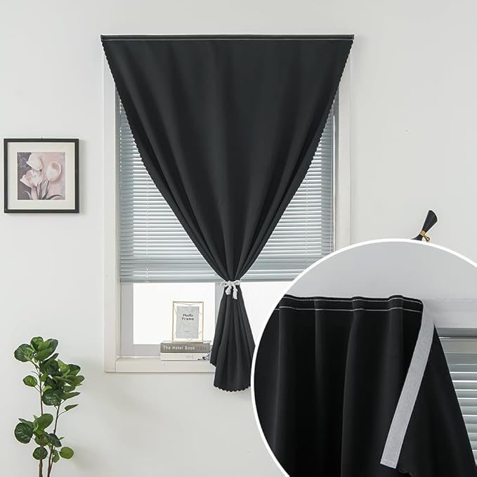 Adhesive Blackout Curtains- Self Stick Curtain No Rod Needed Easy to Hang - Image 3