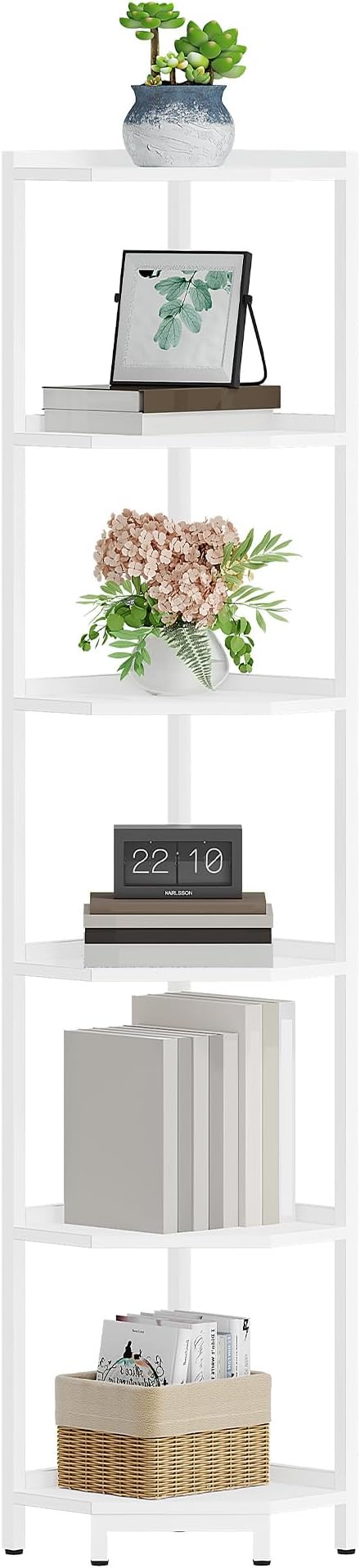 Hzuaneri Corner Shelf Stand, Corner Bookshelf, Storage Standing Shelf Unit - Image 8
