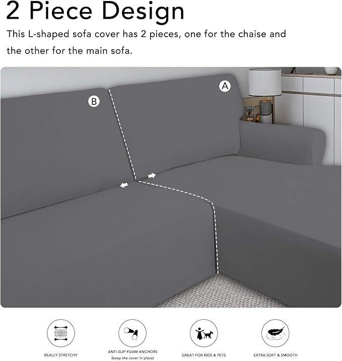 PureFit Super Stretch Sectional Couch Covers - Image 5