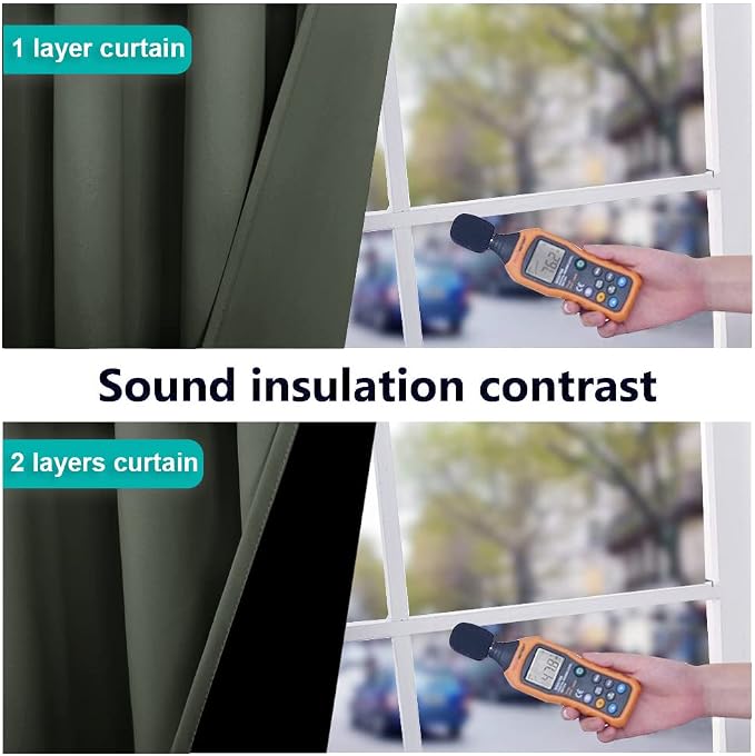 NICETOWN 100% Blackout Curtains 50" Long, Pair of Energy Smart & Noise Blocking - Image 4