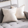 MIULEE Cream White Velvet Throw Pillow Covers 20x20 Soft Decorative Solid by MIULEE