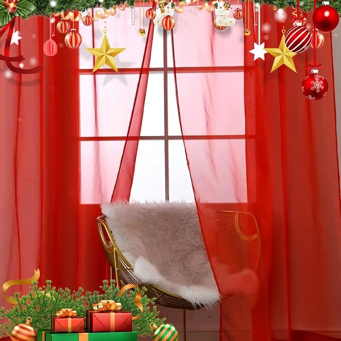 SpaceDresser Basic Rod Pocket Sheer Voile Window Curtain Panels White 1 Pair 2 - Image 3