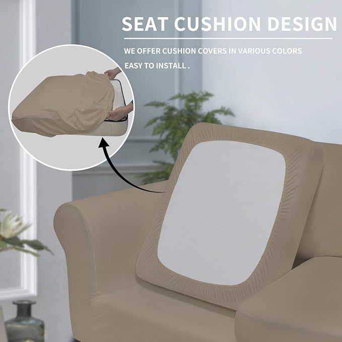 Easy-Going 4 Pieces Stretch Soft Couch Cover - Image 4