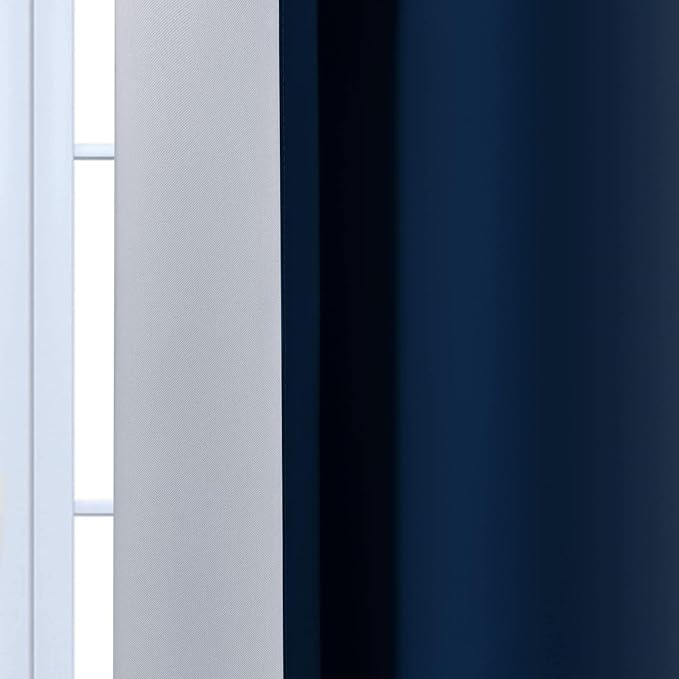 Yakamok Blue and Greyish White Ombre Curtains, Room Darkening Gradient Color - Image 7