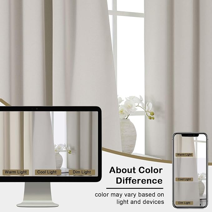 OVZME Natural Room Darkening Curtains - Image 7