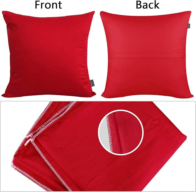 Thmyo 4-Pack 100% Cotton Comfortable Solid Decorative Throw Pillow Cases Square - Image 6