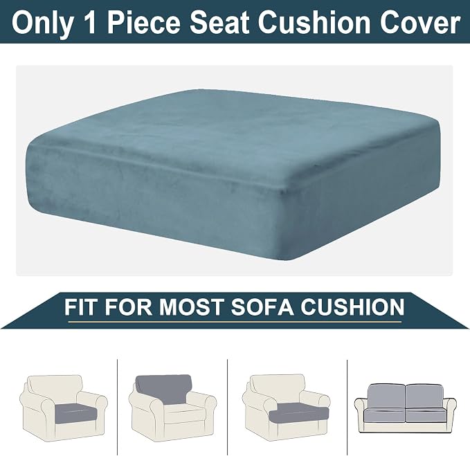 NAISI Couch Cushion Covers 1 Piece Velvet Stretch Sofa Seat Covers or Backrest - Image 6