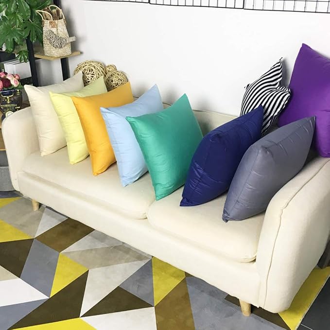 4-Pack 100% Cotton Comfortable Solid Decorative Throw Pillow Case Square - Image 4