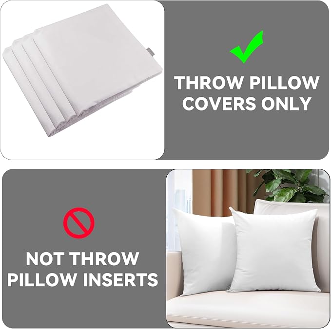 Thmyo 4-Pack 100% Cotton Comfortable Solid Decorative Throw Pillow Case - Image 9