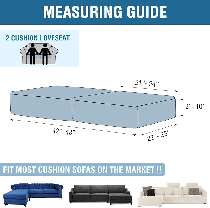 Couch Cover Stretch Velvet Sofa Cushion Cover 2-Piece - Image 2