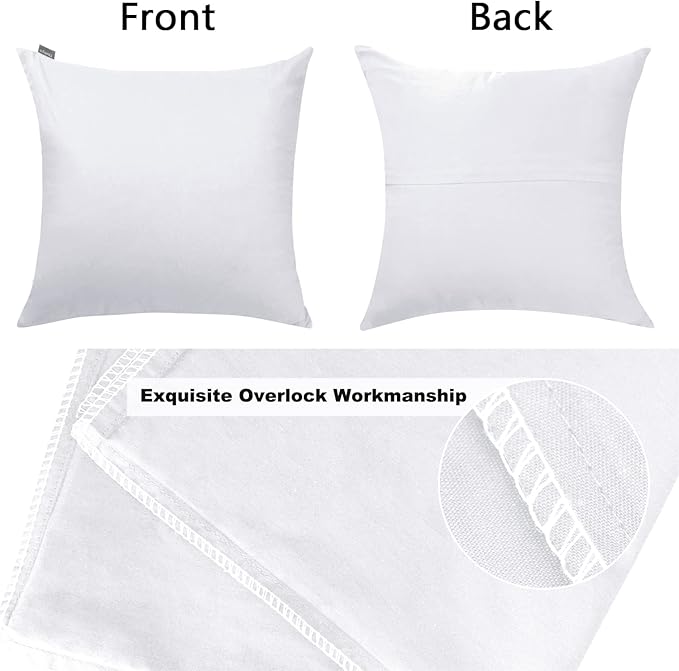 Thmyo 4-Pack 100% Cotton Comfortable Solid Decorative Throw Pillow Case Square - Image 2