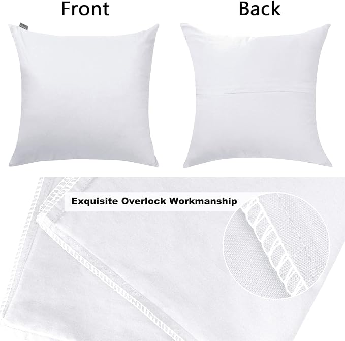 Thmyo 4-Pack 100% Cotton Comfortable Solid Decorative Throw Pillow Case Square - Image 6