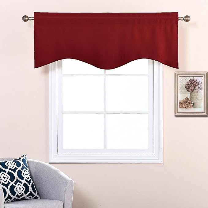 NICETOWN 6 Panels Christmas Red Valances - Image 3