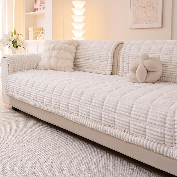Couch Cover for Dogs Washable, Fuzzy Pet Couch Covers for 3 Cushion Sofa Pet - Image 3