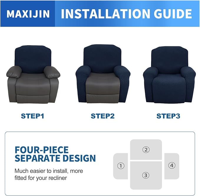 MAXIJIN Recliner Cover Slipcovers - Image 6