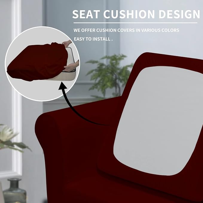 Easy-Going 2 Pieces Microfiber Stretch Chair Slipcover – Spandex Soft Fitted - Image 3