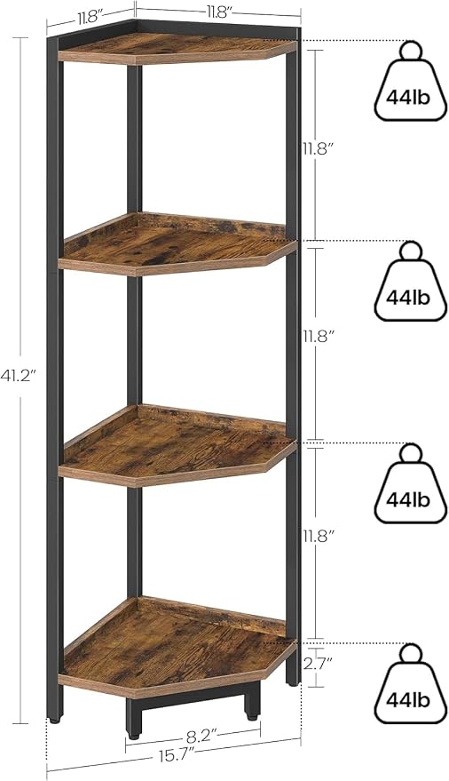 Hzuaneri Corner Shelf Stand, Corner Bookshelf, Storage Standing Shelf Unit - Image 2