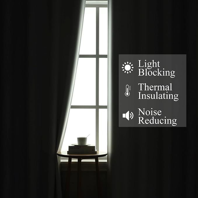 Estelar Textiler Lilac and Greyish White Blackout Curtains 54 Inch Length - Image 3