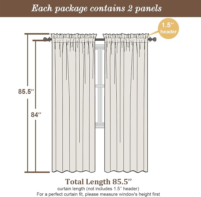 Chyhomenyc Plum Sheer Curtains, 84 inches Long 2 Panels Set, Rod Pocket Voile - Image 2