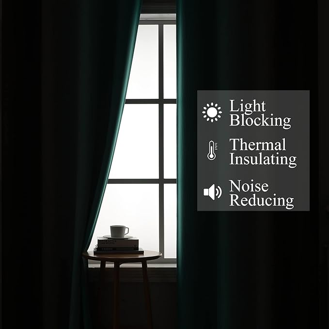 Estelar Textiler Teal and Brown Ombre Blackout Curtains 72 Inches Length - Image 3