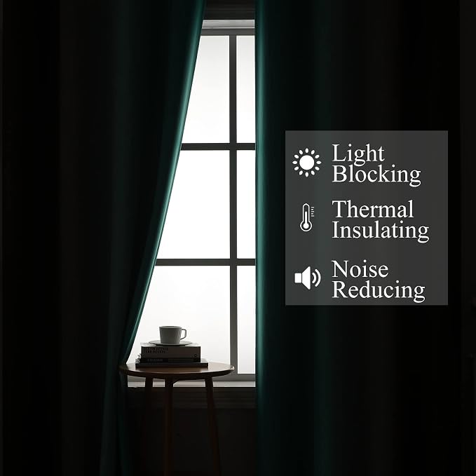 Estelar Textiler Teal and Brown Blackout Curtains 54 Inch Length, Light - Image 3