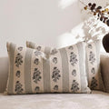 Amor Virisso Floral Throw Pillow Covers 12 x 20 Set of 2 Block Print Pillow by AffordableFloralPrintMaker