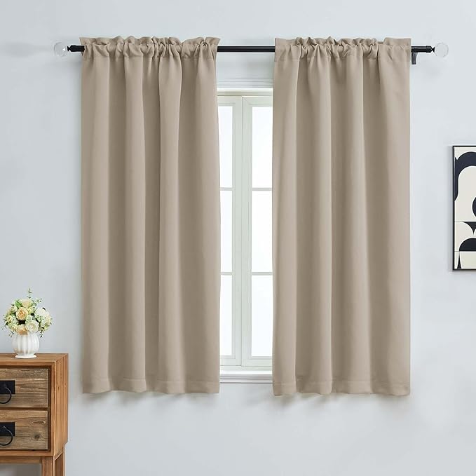 OVZME Blackout Curtains for Bedroom 63 Inch Length 2 Panels, Protect Privacy by OVZME