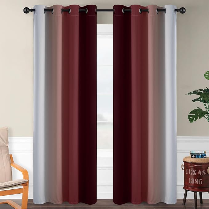 SimpleHome Ombre Room Darkening Curtains 82 inches Length - Image 2