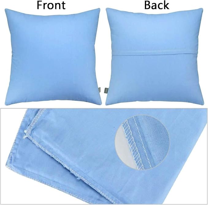 4-Pack 100% Cotton Comfortable Solid Decorative Throw Pillow Case, Thmyo Square - Image 6