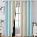Estelar Textiler Beige and Aqua Ombre Blackout Curtains 90 Inch Length 2 Panels by ESTELARTEXTILER