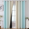 Estelar Textiler Ombre Aqua and Beige Blackout Curtains 96 Inches Long by ESTELARTEXTILER