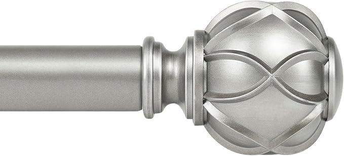 KAMANINA Curtain Rods for Windows, Antique Silver Curtain Rod 32 to 58 Inch by KAMANINA